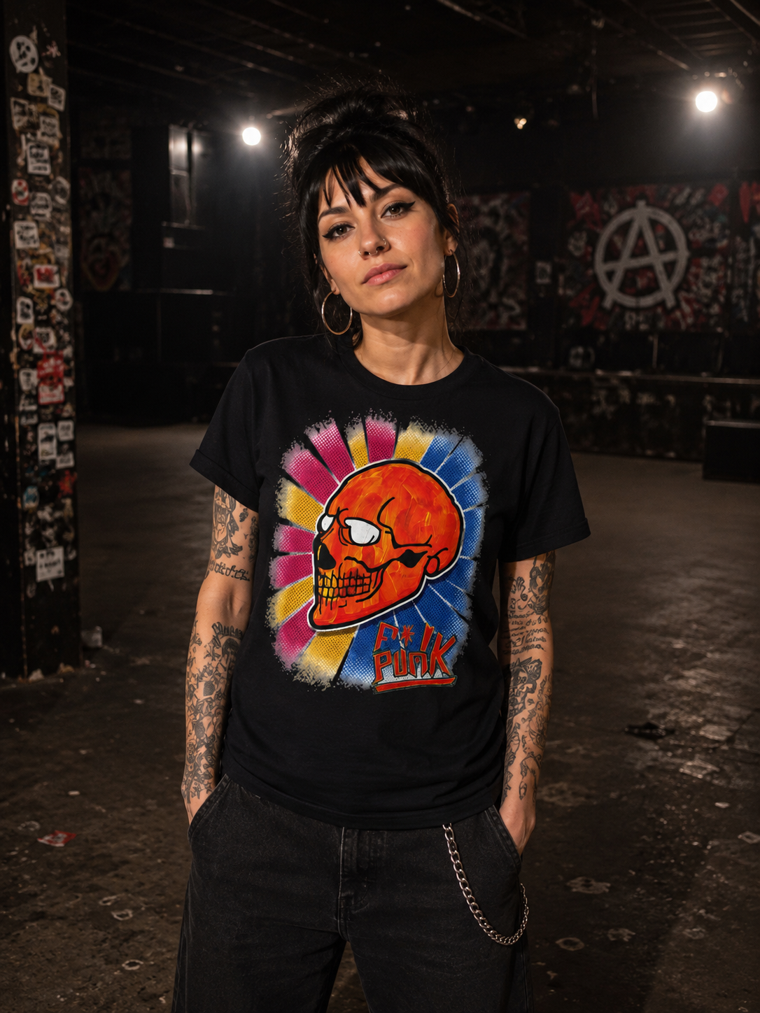 Pop Punk Skull - Black